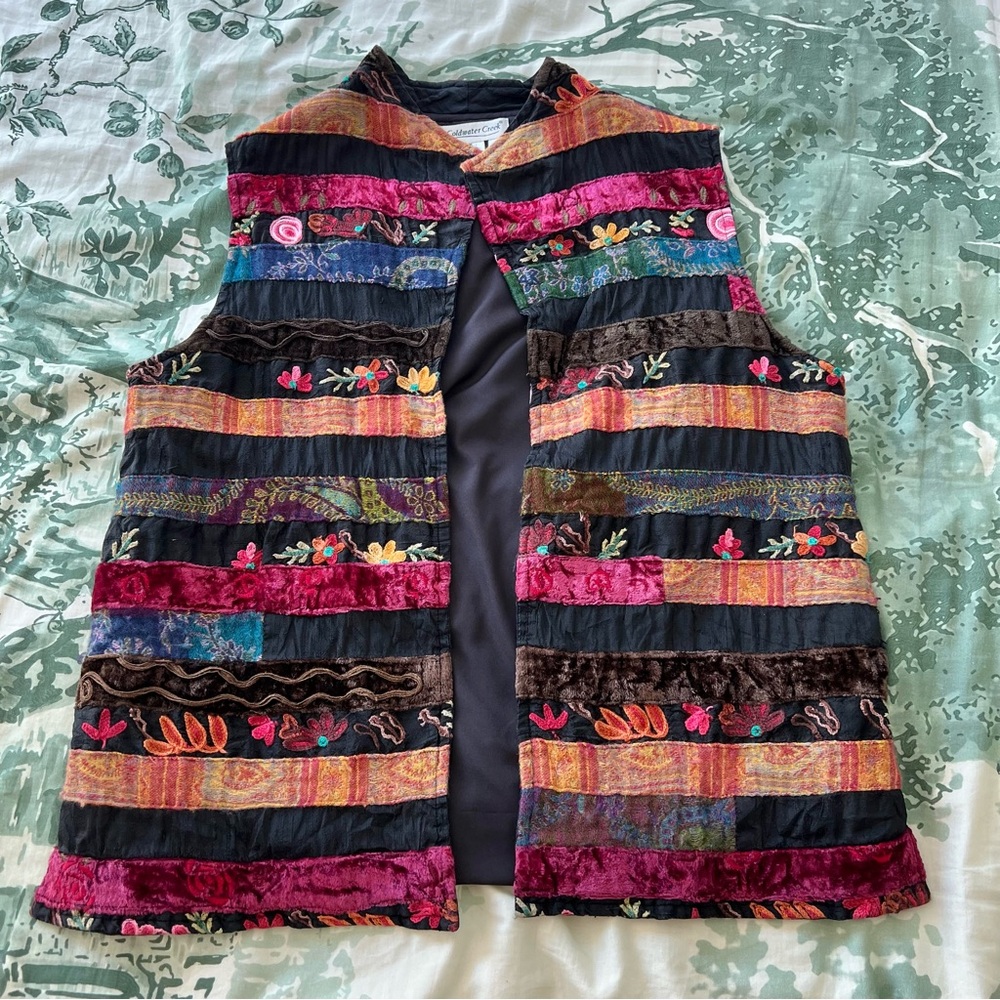 Vintage Silk Embroidered Maximalist Vest